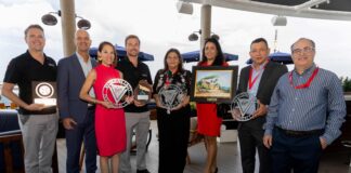 Resilient Lady di linea crucero Virgin Voyages ta yega Aruba pa promé biaha