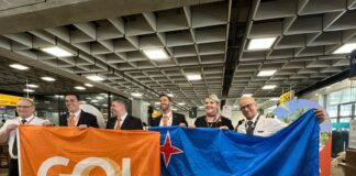 Aruba y Brasil conecta: Cu evento inaugural di GOL Airlines for di aeropuerto São Paulo-Guarulhos (GRU)