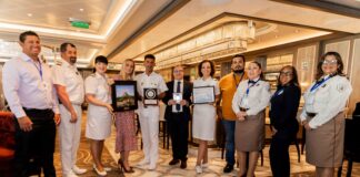 Aruba Tourism Authority y Aruba Ports Authority a yama bonbini na Majestic Princess den su prome bishita pa Aruba